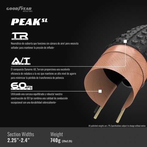 Cubierta Peak SL Race 29x2,4 TLC NegMrrn