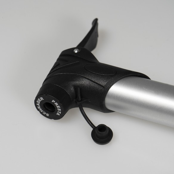 Hinchador Mini Aluminio Válvula Automática Plata