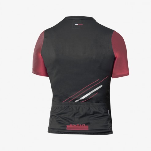 Maillot mujer Glorious manga corta negro y burdeos