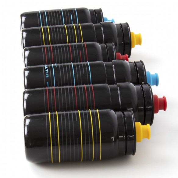 Bidón de ciclismo Pro 550ml negro y amarillo