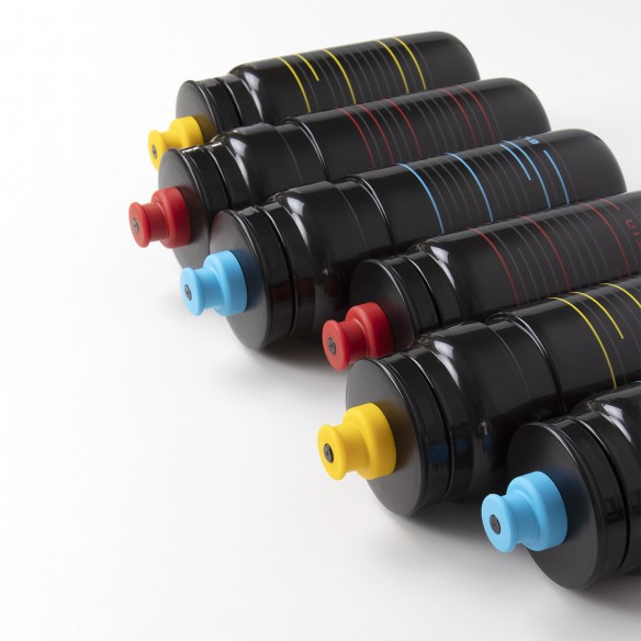 Bidón de ciclismo Pro 550ml negro y amarillo