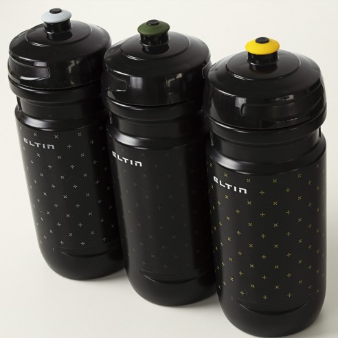 Bidón de ciclismo Eltin 600ml negro y amarillo